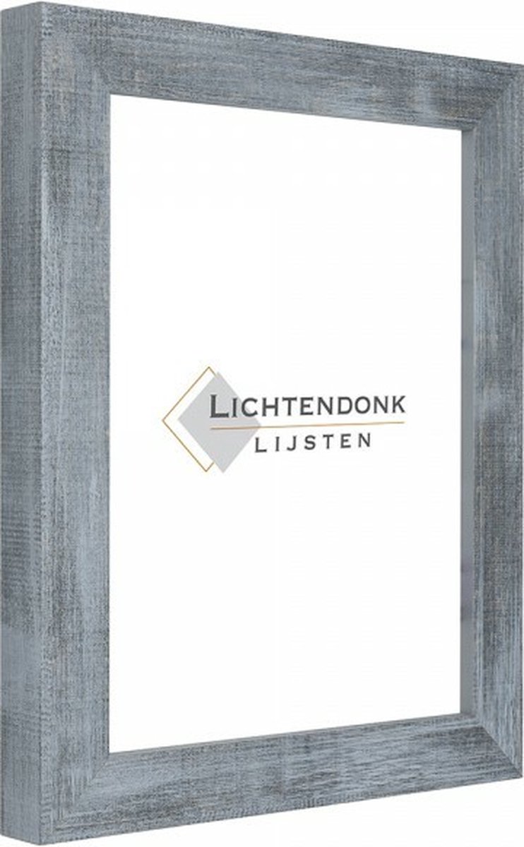 Lichtendonk Fotolijst Blauw - Houtlook - Fotomaat 15x15 - Ontspiegeld Glas - Art.nr. 55-549