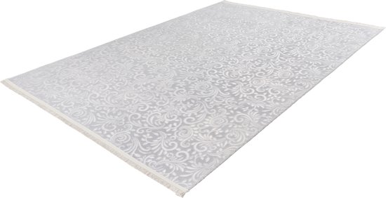 Teppich-Traum Designer slaapkamertapijt, abstract patroon, laagpolig, 9 mm, grijs-beige, afmetingen 120 x 160 cm