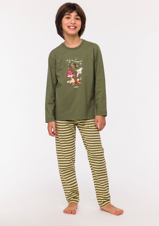 Pyjama Woody garçons/hommes - vert kaki - canard - 242-10-PLS- S/753 - taille 152