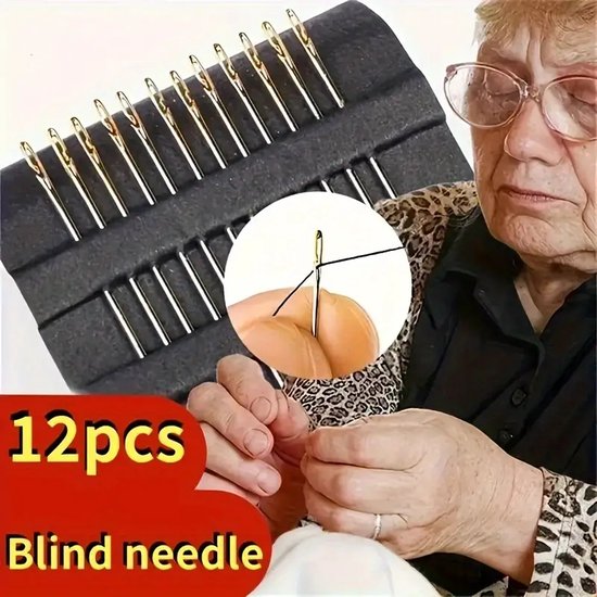 Zelfrijgende naalden / Naalden setje / 12 stuks / Draad eenvoudig door naald halen / Naaien / Naaiset