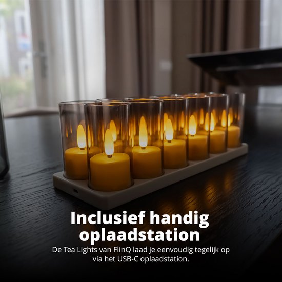 Flinq oplaadbare waxinelichtjes (set van 12)