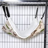 Hamac réversible Chats , doux et respirant, avec Liserés réglables et Crochet métalliques, lit suspendu double face pour Chats, petits Chiens et Lapins (taille M : 38 cm x 48 cm) - Beige