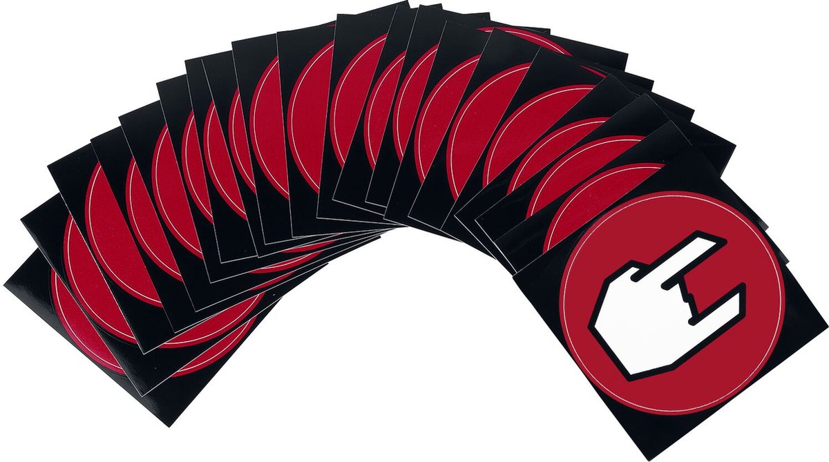 EMP Special Collection Sticker - Rockhand-Logo Unisex Stickersets - rood/zwart/wit - Standard