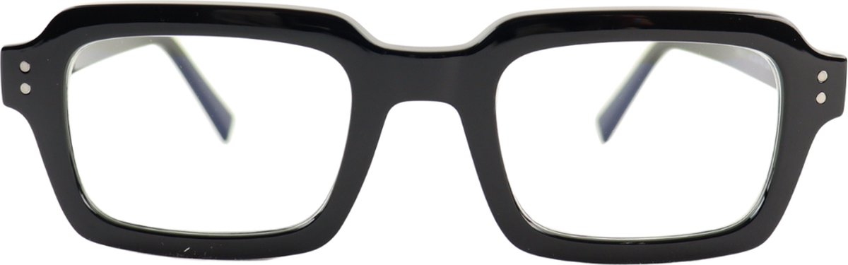 Montour Blauw Licht Bril - Zonder Sterkte - LEVI - Vierkant Model - Zwart - Computerbril - Blue Light Glasses