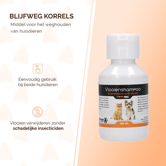 Knock Pest Control Vlooienshampoo 100 ml - Tegen vlooien & teken - Voor honden & katten - 100% Gifvrij - Dimethicone copolyol (<5%)
