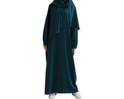 Bovista Abaya - Gebedskleding Dames - Islamitische Kleding - Jilbab - Khimar - Vrouw - Alhamdulillah - Groen