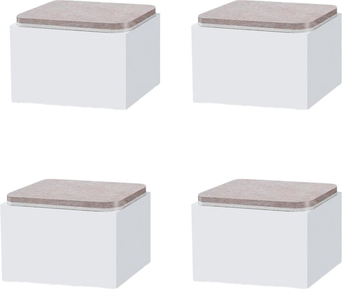 Goedkoopste Meubelverhogers - Wit - Bedverhogers - Tafelverhogers - Table raisers - 8 x 8 x 5,1 cm