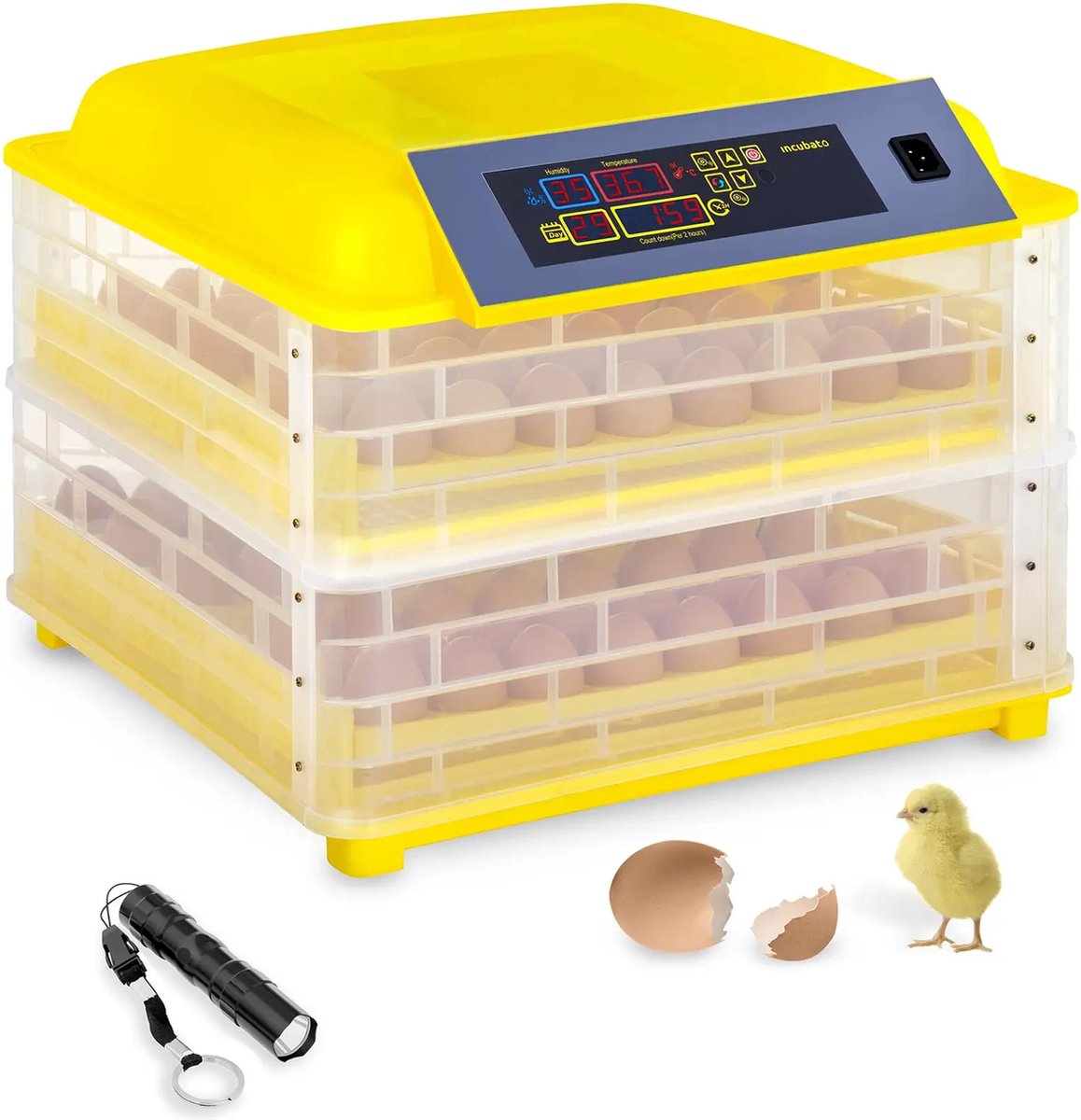 Broedmachine - 96 eieren - inclusief staaflamp - volledig automatisch - incubato