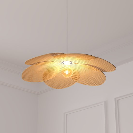 Atmosphera Lampe suspendue fleur de bambou / Ø62xH94cm - Beige