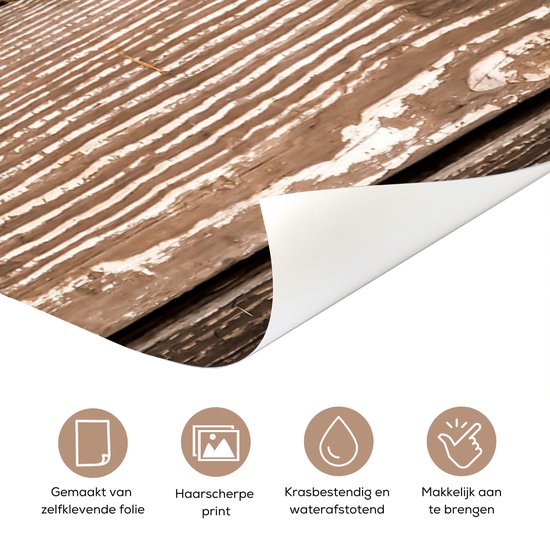 Sticker de porte Vintage - Bois - Planches - Marron - 85x205 cm - Poster de porte