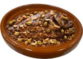 Bol.com Tajine Schaal Aardewerk - Kookgerei - Handgemaakt - Ovenschaal - Geschikt voor elk type fornuis - Ø 28 cm aanbieding