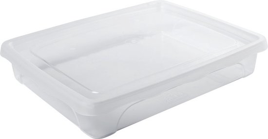 2x Conteneurs de stockage / aliments bas 1,5 litre plastique transparent / plastique - 24 x 20 x 5 cm - Vienne - Conteneur alimentaire - Mealprep - Conserver les repas