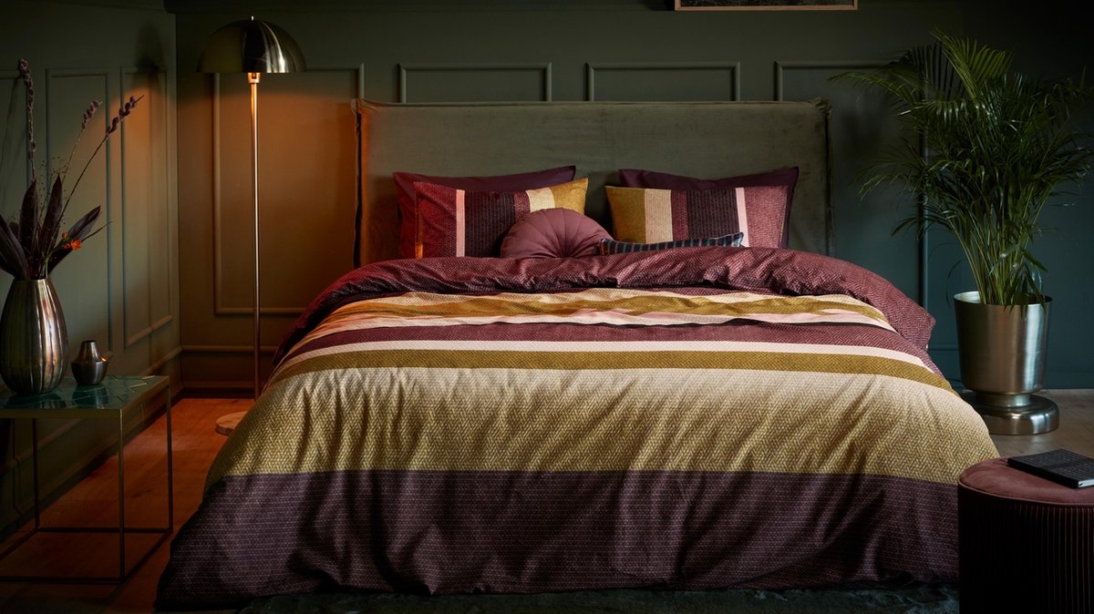 Beddinghouse Jorren dekbedovertrek - Tweepersoons - 200x200/220 cm - Donker Rood