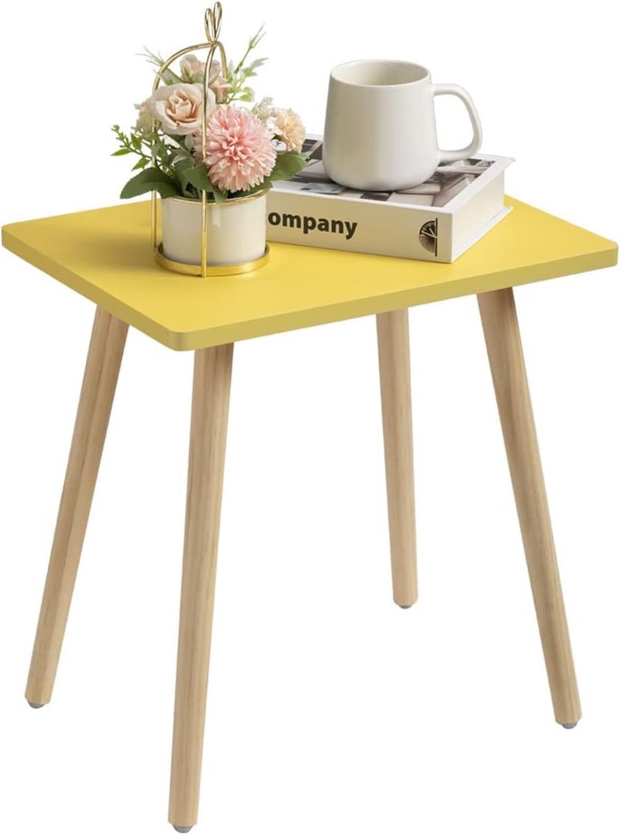 Riokem ® Stijlvolle Gele Bijzettafel voor Woonkamer, Slaapkamer, Balkon en Kantoor