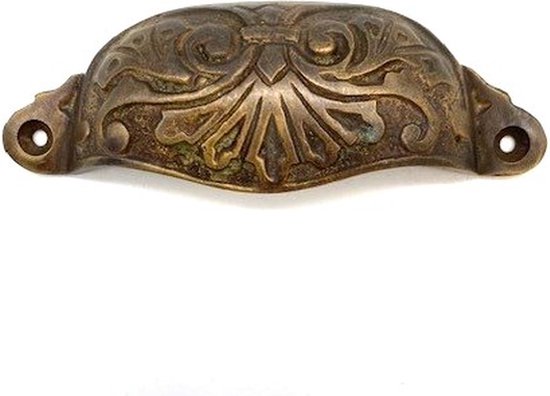 Handgreep Manor/Achterplaat - Antiek Messing