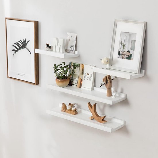 Giftgarden Wandrek, wit, 40 cm, met lijsten voor woonkamer, keuken, kinderkamer, slaapkamer of kantoor, 5 stuks in verschillende maten Giftgarden Wandrek, wit, 40 cm, met lijsten voor woonkamer, keuken, kinderkamer, slaapkamer of kantoor, 5 stuks in verschillende maten