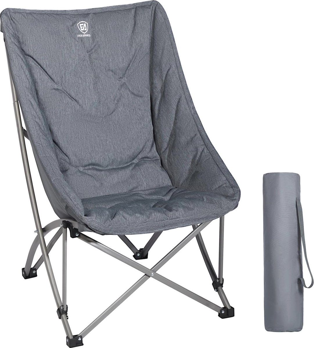 Goedkoopste Opvouwbare Luxe Campingstoel met Hoge Rugleuning - Gevoerd, Draagbaar en Belastbaar tot 120 kg