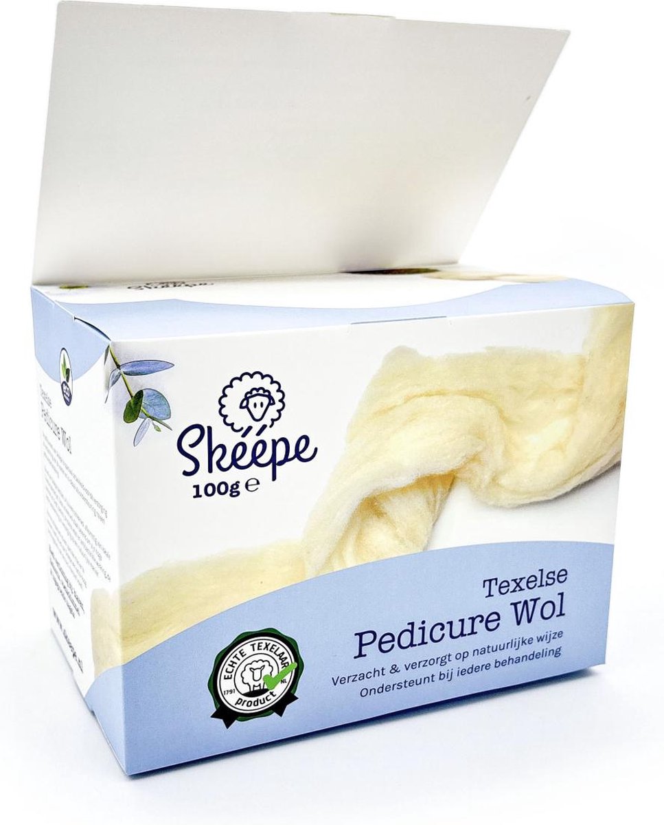 Goedkoopste Texel Pedicure wol - Voeten Schapenwol - voetverzorging - Hielspoor - Blaren - Eelt - Likdoorn - pijnlijke voeten – 100 gram.