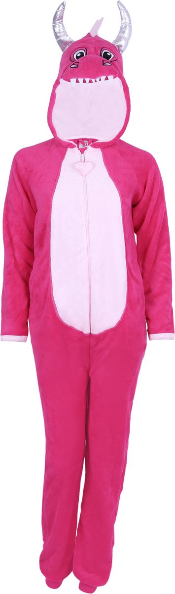 Roze onesie drakenpyjama