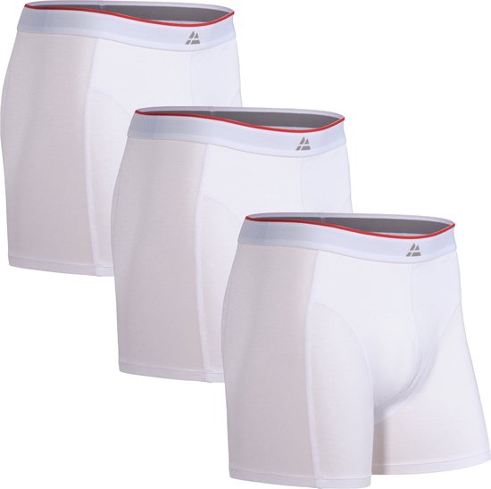 DANISH ENDURANCE Boxershorts Bamboe Viscose Heren Ondergoed - ultiem draagcomfort - 3 pack - Wit - Maat L
