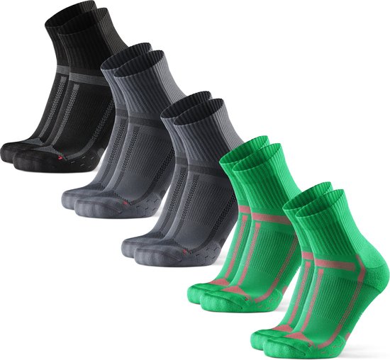 DANISH ENDURANCE Chaussettes de course Quart Longues Longues Distances Femme et Homme 5 paires - anti ampoules - Taille 39-42