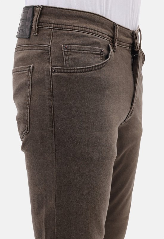 Neat Regular Jeans Homme - Jeans Stretch Homme - MM-R-02 - Marron