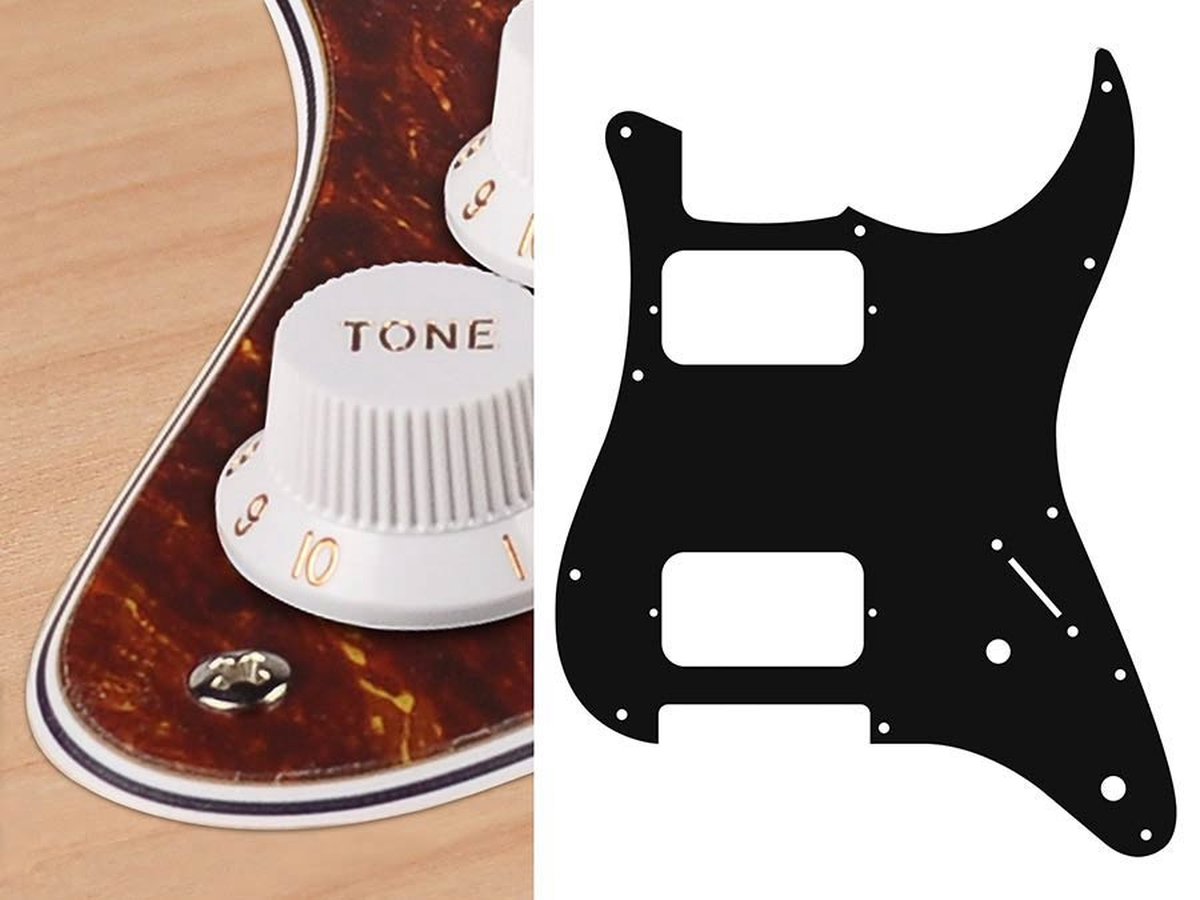 Boston ST-432-T pickguard, Stallion, HH, 2 pot holes, 3-5 switch, 4 ply, tortoise