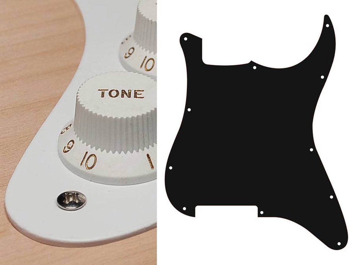 Boston ST-100-W pickguard, Stallion, no holes (only screw holes), 1 ply, white