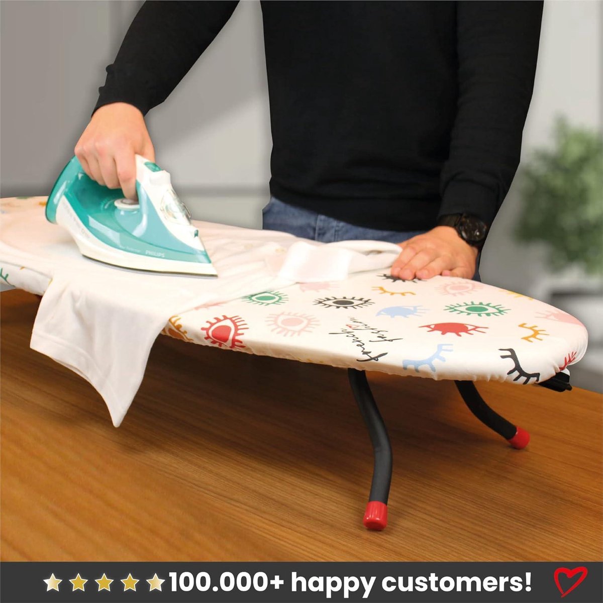 LaundrySpecialist Premium Strijkplankhoes Classic 2 lagen – Extra dampdoorlatend – Maat L/XL MAX. 52 x 140cm – Inclusief 3MM schuimlaag voor optimaal