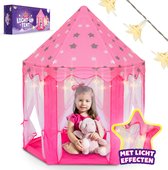 Speeltent met Lichteffecten - Prinses Kasteel - Kindertent - 125 cm Hoog - Indoor en Outdoor - Inclusief Gordijnen - Roze