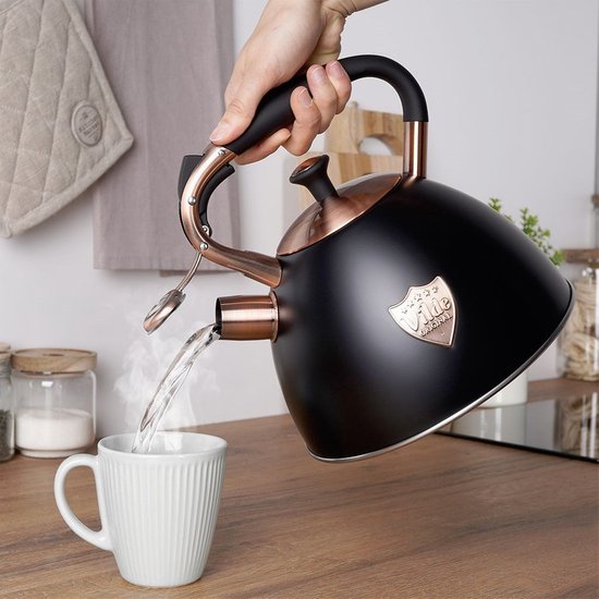 Bouilloire sifflante en acier inoxydable Zwart 3 l - Bouilloire avec sifflet - Bouilloire