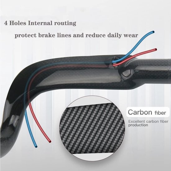 Carbon Drop Bars - 318 mm Internal Routing - Glanzend Rood - 420 mm | bol