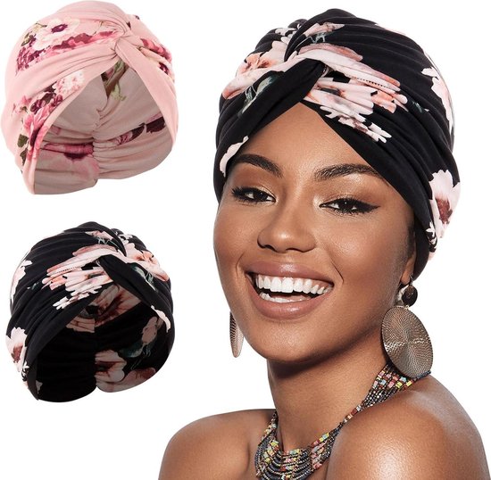Jeyiour 18 Stks Vrouwen Tulband Afrikaanse Pre Gebonden Bonnet Hairwrap Bloem Knoop Bonnet Beanie Cap Tulband Hoofd Wraps Hoofdband Hoed (Nieuwe Kleuren