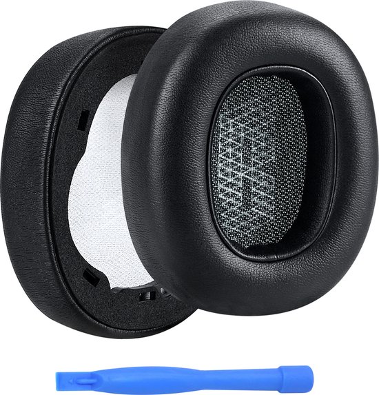 Coussinets d'oreille de remplacement pour écouteurs JBL E65 (E65BT, E65BTNC)/Live 650 (650NC, 650BTNC)/Live 660 (660NC, 660BTNC)/Duet NC de MMOBIEL – Coussinets d'oreille en mousse à mémoire de forme et en PU protéiné – Zwart