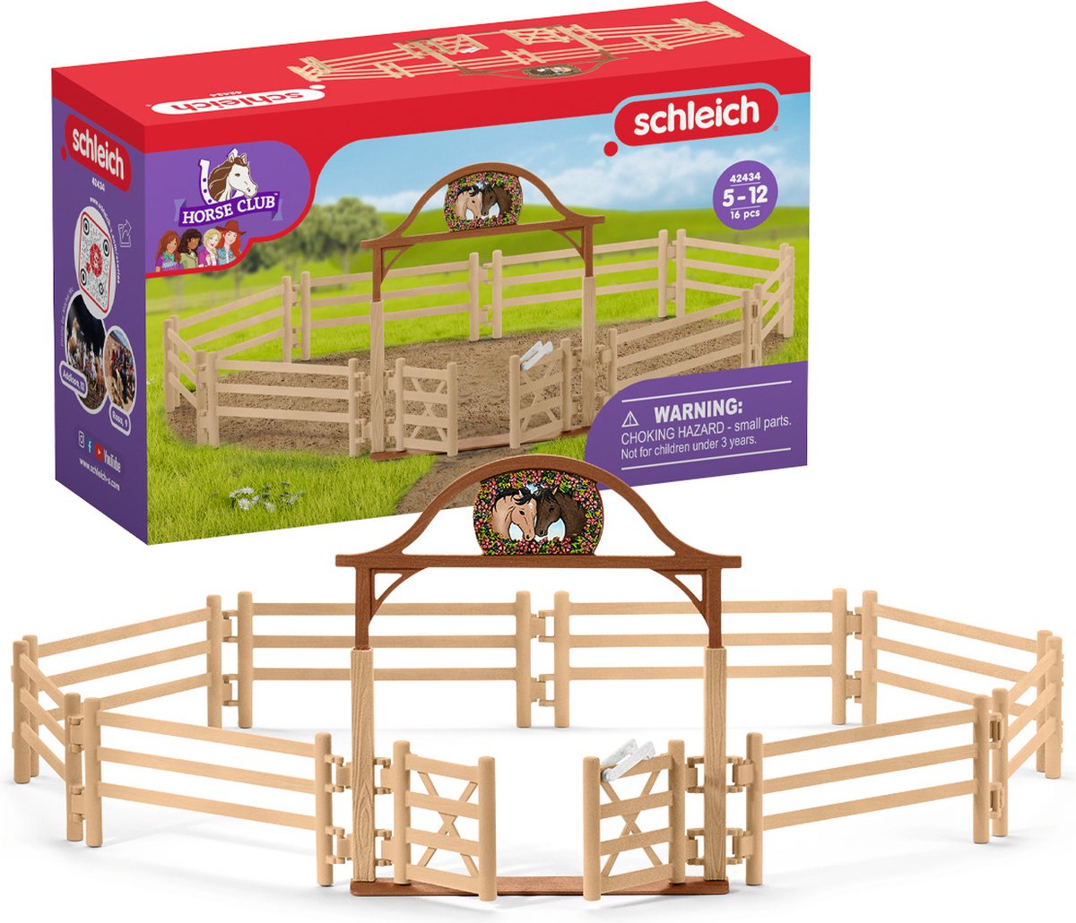 schleich HORSE CLUB - Paardenwei met toegangspoort - Accessoires - Kinderspeelgoed voor Jongens en Meisjes - 5 tot 12 jaar - 42434 — afbeelding 9