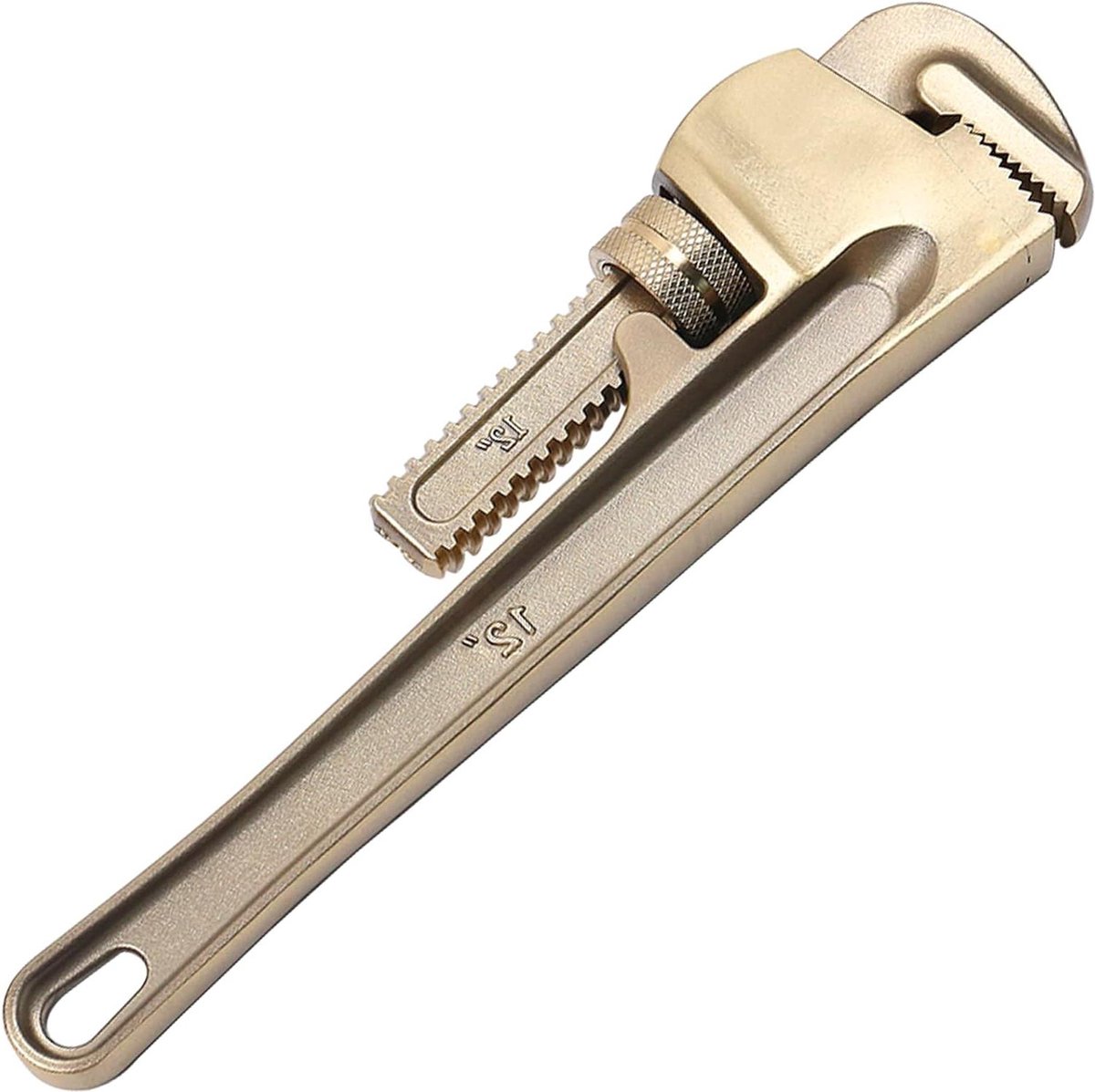 Pijpsleutel 200 mm lengte - opening max 25 mm - vonkvrij - aluminium brons - DIN-standaard - BAM & FM-certificaat
