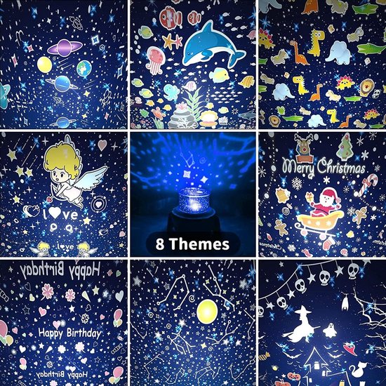 Nachtlampje projector voor baby's - oplaadbaar en draagbaar - beste speelgoed cadeau - led-sterrenhemel lamp met afstandsbediening - kinderkamer decoratie - meisjes en jongens — afbeelding 4