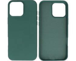 Hoesje Geschikt voor iPhone 16 Pro Max - Fashion Telefoonhoesje Backcover - Siliconen Hoesje - Donker Grone