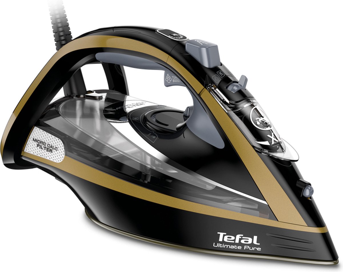 Tefal FV9865E0 strijkijzer Droog-&stoomstrijkijzer Durilium Autoclean strijkzool 3000 W Zwart, Goud