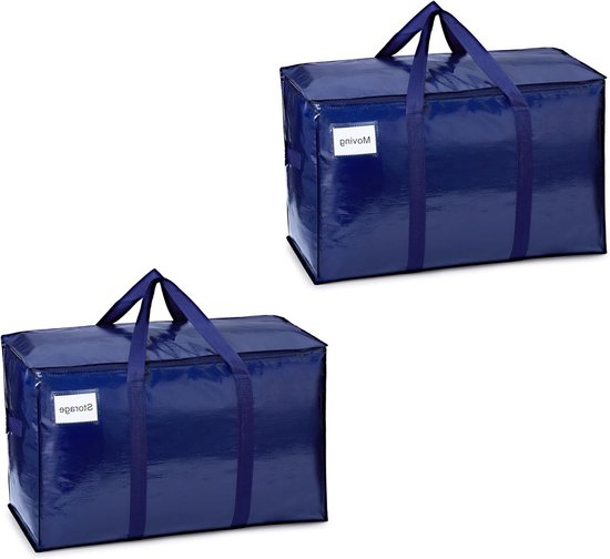 VENO 6-pack zware extra grote verhuiszakken met rugzakriemen, benodigdheden voor verhuizing, kledingopslag, verpakking, waszakken, herbruikbaar en duurzaam (lichtblauw, 6 stuks