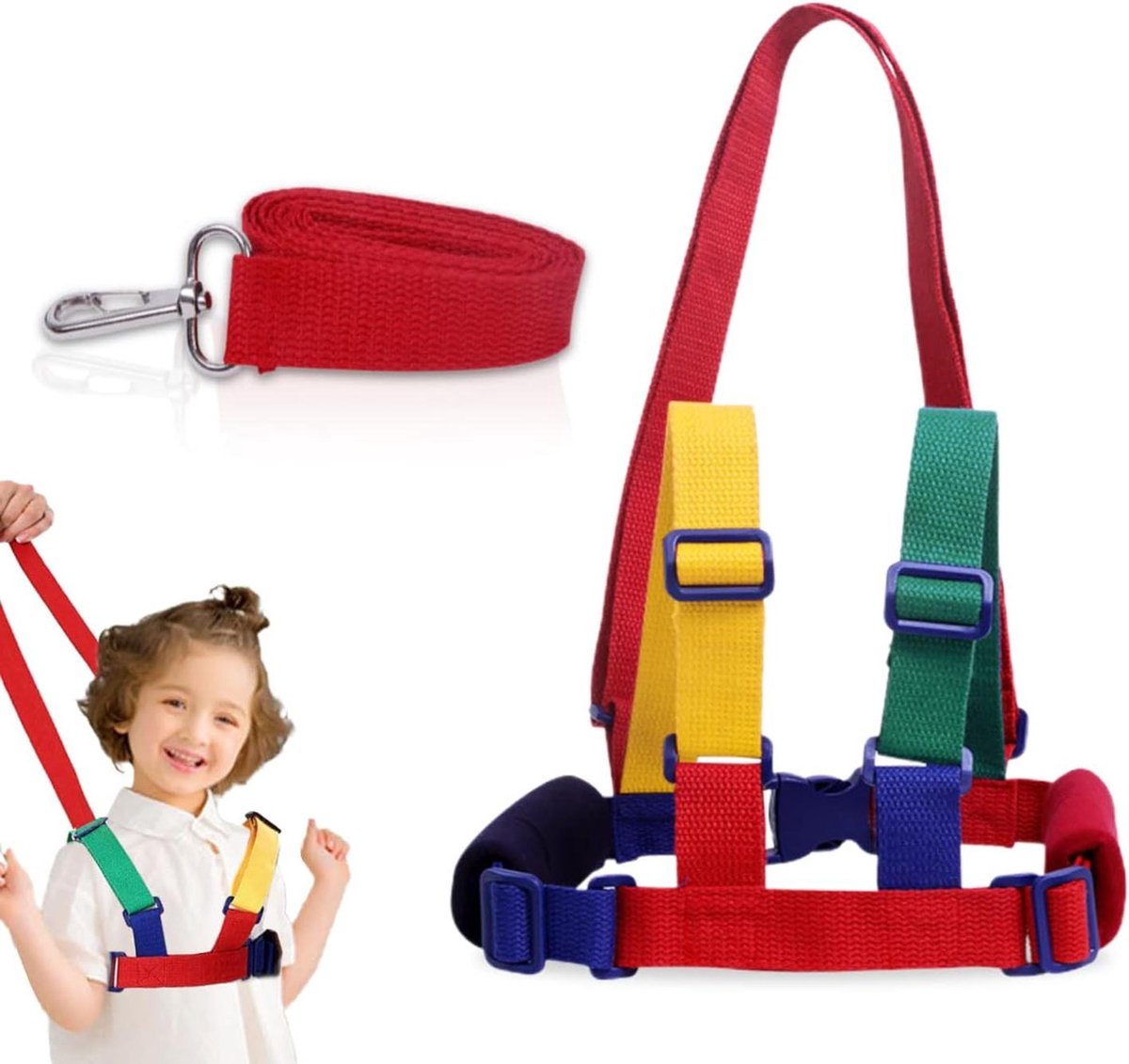 Verstelbare Veiligheidsgordel voor Kinderen - 2-in-1 Babyharnas - Anti-verlies Polsband - 1 Stuks