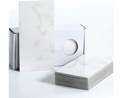 Grote zelfklevende tegelstickers voor badkamer - waterdicht - marmeren - badkamertegels - keuken - metrotegels - 23 stuks wit (Carrara)