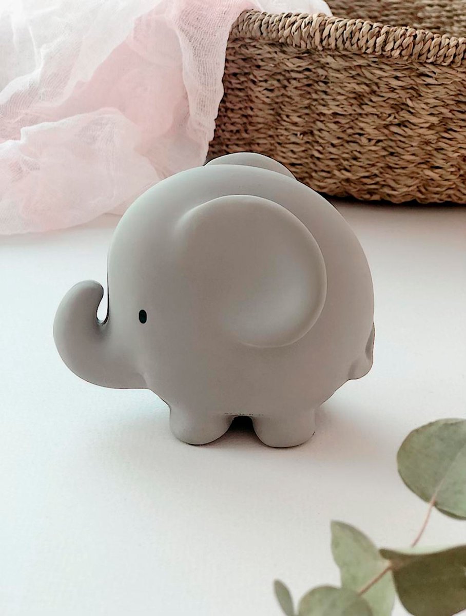 TIKIRI Mijn Eerste Safaridiertje - Olifant - In Natuurlijk Rubber - Met Belletje - 0 Jaar — afbeelding 5