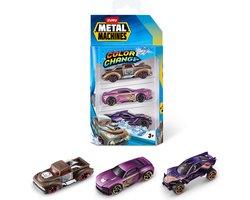 Metal Machines Metal Machine Kleurveranderende die-cast auto 3-pack - 7 cm groot