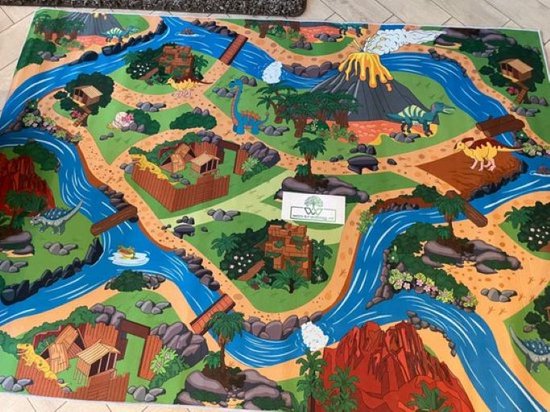 speeltapijt - speelkleed dino - speelmat - 140 x 200 cm - Dinofun speelkleed - vloerkleed - dinoworld speelmat - dinosaurussen mat - antislip - wasbaar