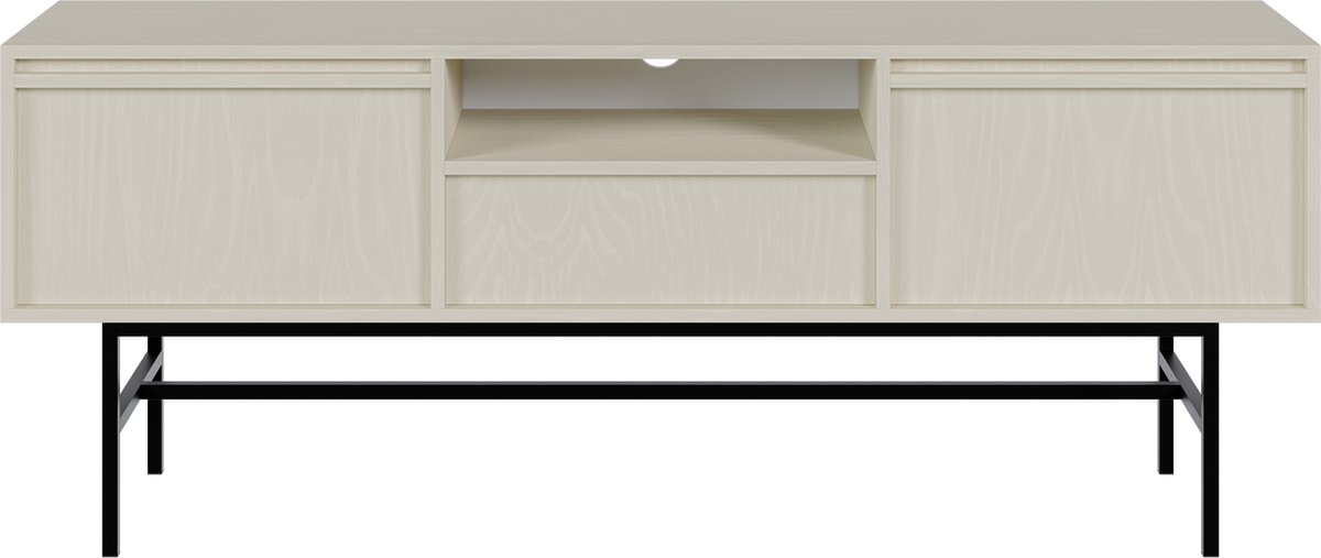 Selsey Evo - RTV-kast met twee deuren, een lade en een frame van 154 cm - Beige