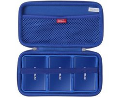 Hard Travel Case voor Samsung T7 / T7 Touch Draagbare SSD - Ruimte voor 1TB 2TB 500GB - USB 3.2 Externe Solid State Drive - Saffierblauwe hoes voor 3 harde schijven