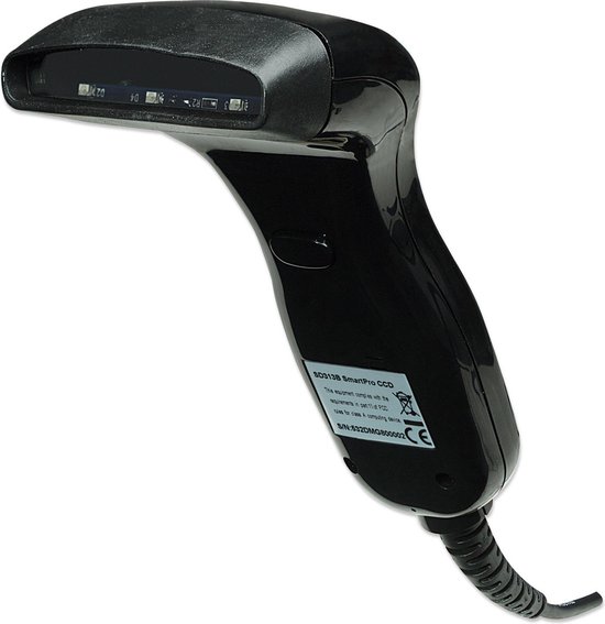 Manhattan 401517 USB-Kit Barcodescanner Kabel 1D Zwart Handmatig USB