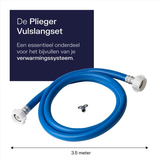 Plieger Vulslangset CV-ketel - Complete set - Met vaste koppelingen - 3/4" - Blauw - 3.5 meter van Plieger — afbeelding 2