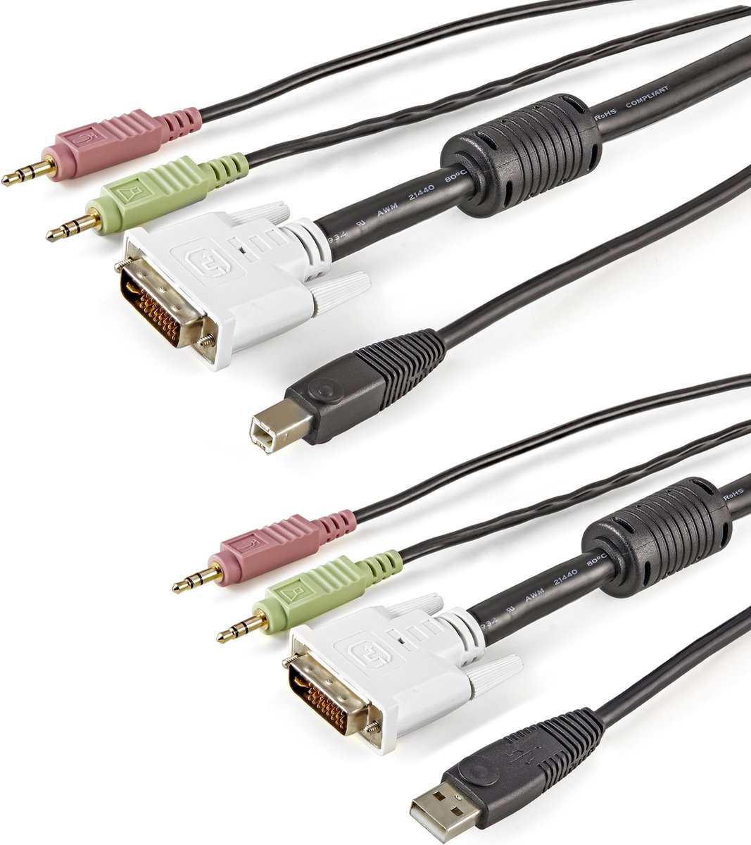 StarTech 1,80m 4-in-1 USB DVI KVM-Kabel met Audio en Microfoon